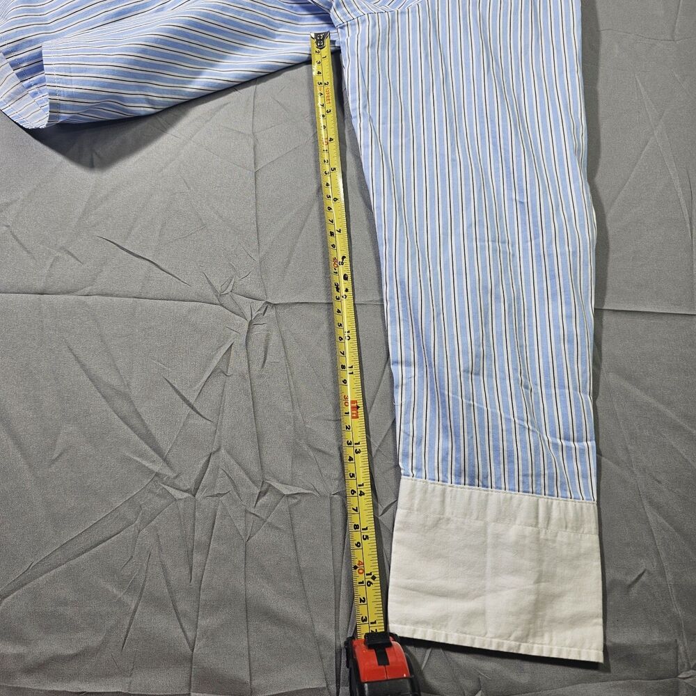 H&M women's blue and white striped oversized poplin shirt - Picture 11 of 12